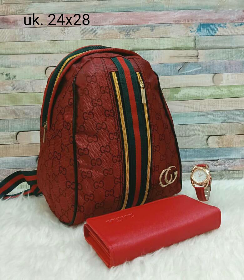 tas paketan 3in1 ransel gucci