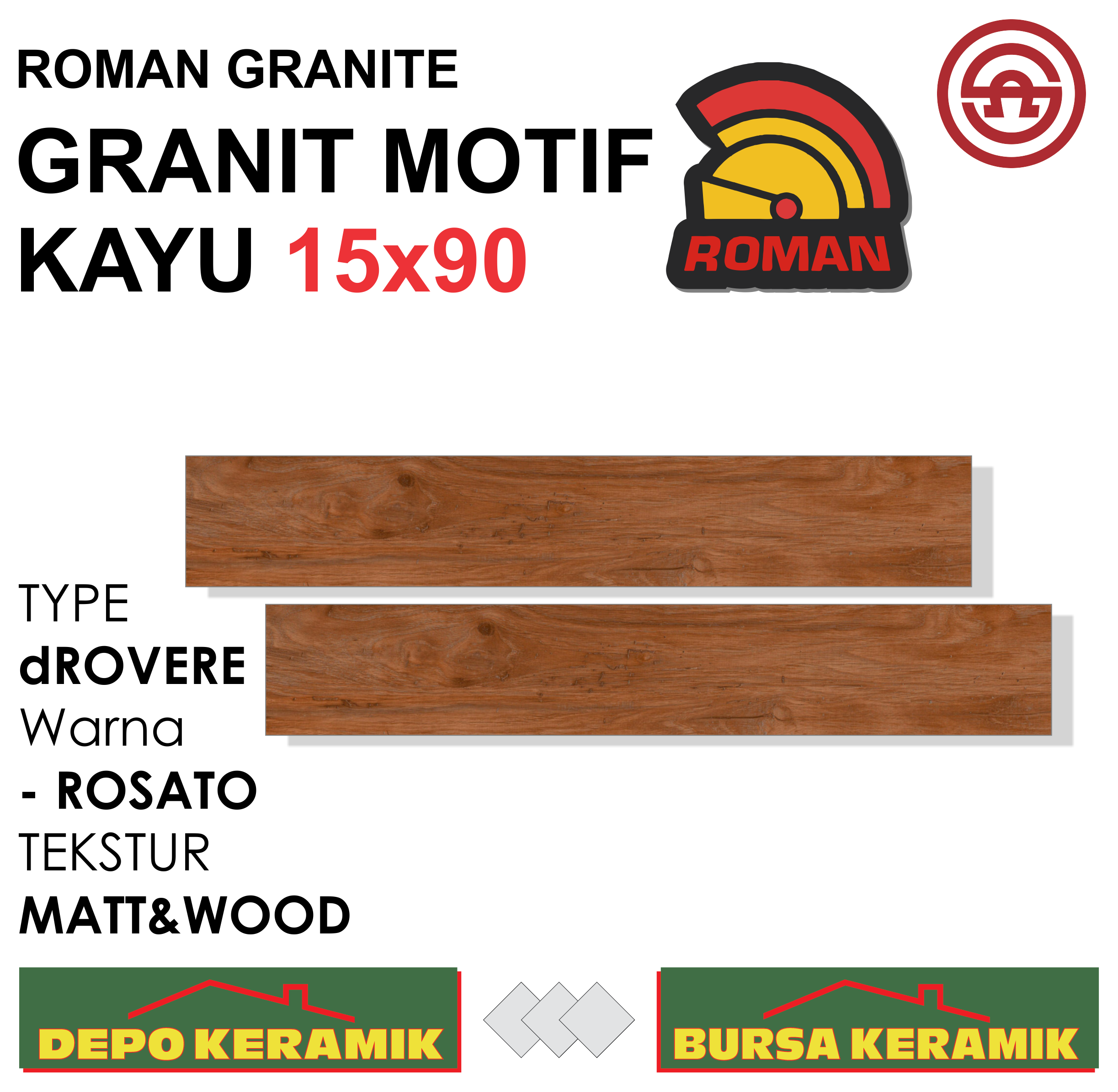 Granit Motif Kayu 15x90 dLIGNUM ROSATO ROMAN Matt&Wood Lazada Indonesia