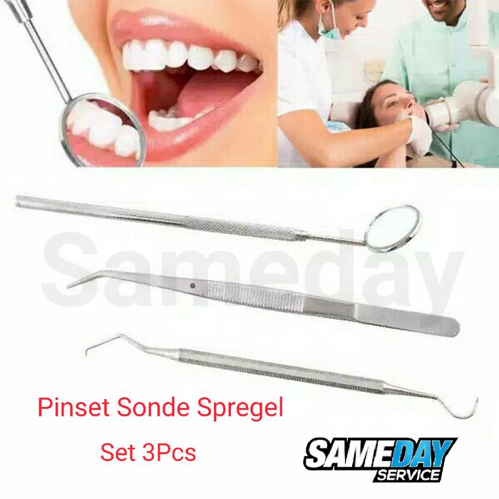 Pinset Gigi Sonde Spregel Alat Periksa Pembersihan Gigi Dental Scaling