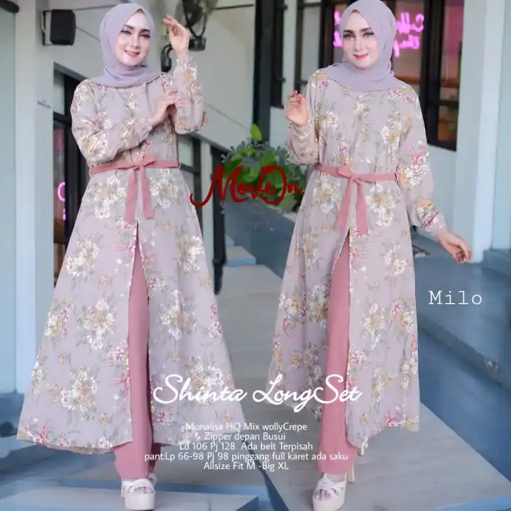 Zoey Set Gamis Terbaru 2021 Model Setelan Wanita Baju Dan Celana Modern Terlaris Baju Muslim Setelan Dewasa Ibu Ibu Kekinian Cod Lazada Indonesia