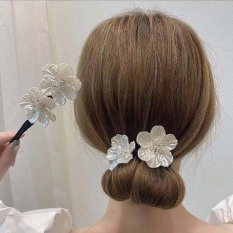 Qdgkdc Cô gái Hàn Quốc Dụng cụ làm tóc nụ đầu Salon Hoa Vỏ dụng cụ búi lười biếng tóc món ăn tạo tác nơ ngọc trai kẹp tóc bện bảo trì