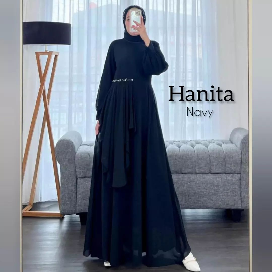 TERKINI !!Hanita Dress / Bahan Ceruty Babydoll / Dress Terbaru 2023 Gamis Ceruty / Baju Pesta