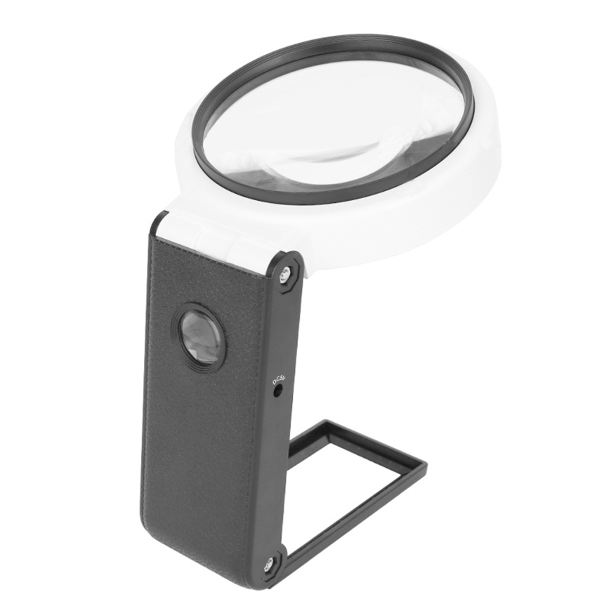 Magnifying Glass With Light And Stand, Hands Free Handheld 6X 25X