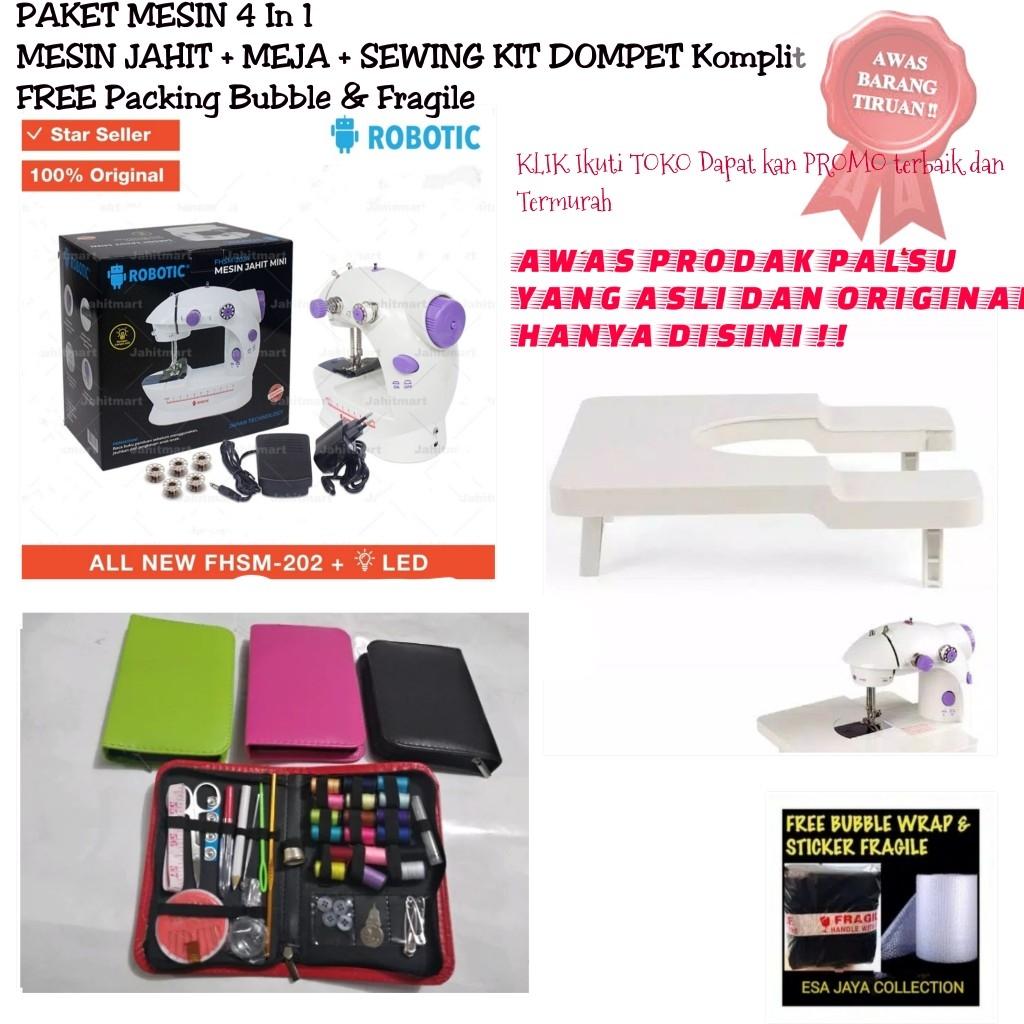 PAKET MESIN JAHIT KOMPLIT DENGAN SEWING KIT DOMPET KOMPLIT 4 in 1