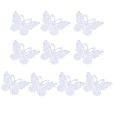 10pcs 7.5cm Butterfly Lace Computer Embroidery Applique Clothes Accessories - intl