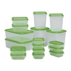 1.Ikea Pruta Kotak Makan Murah 1 Paket Isi 17 Set Hijau-Aman Microwave - 57B6cc