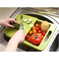 2 In 1 Talenan Wastafel Tirisan Air Dapur Pisau Souvenir Meja Keranjang