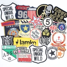 20 Pcs Punk Gaya Motif Bordir Tambalan Badge Bordiran Acak Berbagai Macam Busana Bahan DIY Buatan Tangan Patchworks-Intl