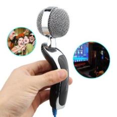 3.5mm Mikrofon Mic Stainless Besi PC Laptop Chat Rekam Audio + Tripod
