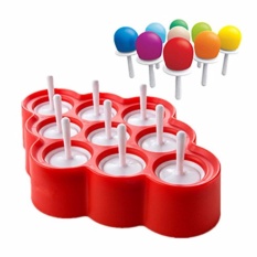 9 X Mini Silicone Ice Cream Cetakan Cetakan Es Loli-Silikon Baru/BPA Bebas Es Pop/Stick Ice Cream/Lolly Maker Tool Set, Alat Bagus untuk Pesta-Internasional