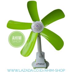 AHIM Nagoya® SNI - Kipas Angin Pintar 5 Baling 3in1 Duduk, Jepit, Gantung – Model NG-590J (Hijau)