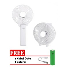 Angel Handy Mini Fan Rechargeable Portable Kipas Lipat Mini + Free Baterai dan Kabel Data