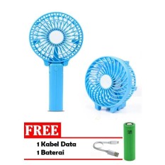 Aiueo Handy Mini Fan Rechargeable Portable Kipas Lipat Mini + Free Baterai dan Kabel Data