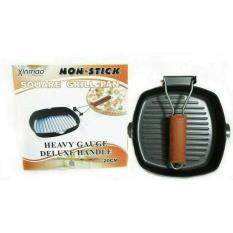 Alat Dapur Square Grill Pan 20 Cm Teflon Wajan Bbq Bakaran Sate Serbaguna