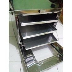 ALFATI_236 - Oven Stainless Steel / Oven Tangkring / Oven Kompor Terbaru - Bonus 3 Pcs Loyang - Silver