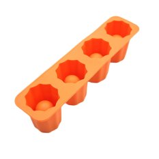 Amango Silicone 4-Cup Berbentuk Es Batu Shot Glass Membeku Cetakan Pembuat Baki Pesta Minuman Bar (Orange) -Intl