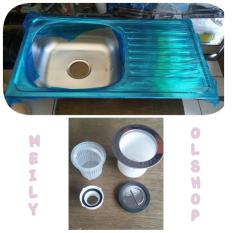 Bak Cuci Piring Stainless + Apur / Kran Cuci Piring/Kitchen Sink - Eece79
