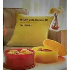 BEST PROMO TWIN DECO CANISTER (1) TUPPERWARE TOPLES