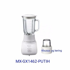Blender Panasonic 2tabung MX-GX1462-PUTIH kaca basah dan kering