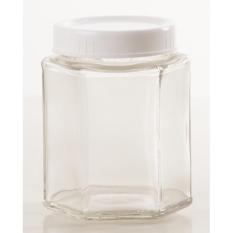Botol Jar Toples Selai Kaca : 320Ml Segienam (Hexagon)- Tutup Plastik / Glass Bottle : 320Ml 6-Side