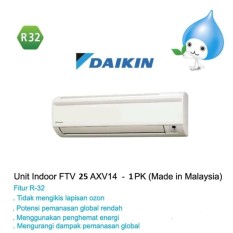 Daikin AC Split 1PK FTV25AXV (Malaysia) + Pasang + Vakum + Pipa Kabel 5m + Bracket - Khusus JAKARTA