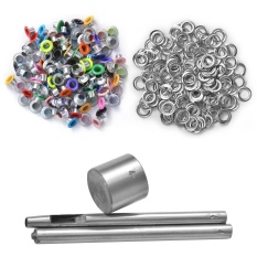 Tang Mata Ayam Mati Alat Set W/100 Set Lubang untuk Kerajinan Kulit Grommet 4 Mm-Internasional