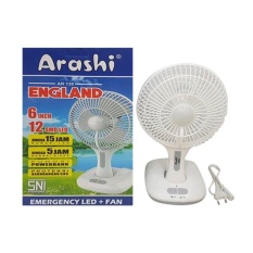 Gogo Grosir Arashi Kipas Angin + Lampu Emergency Rechargeable AR138 ( Baterai / AC / DC input Multifungsi )