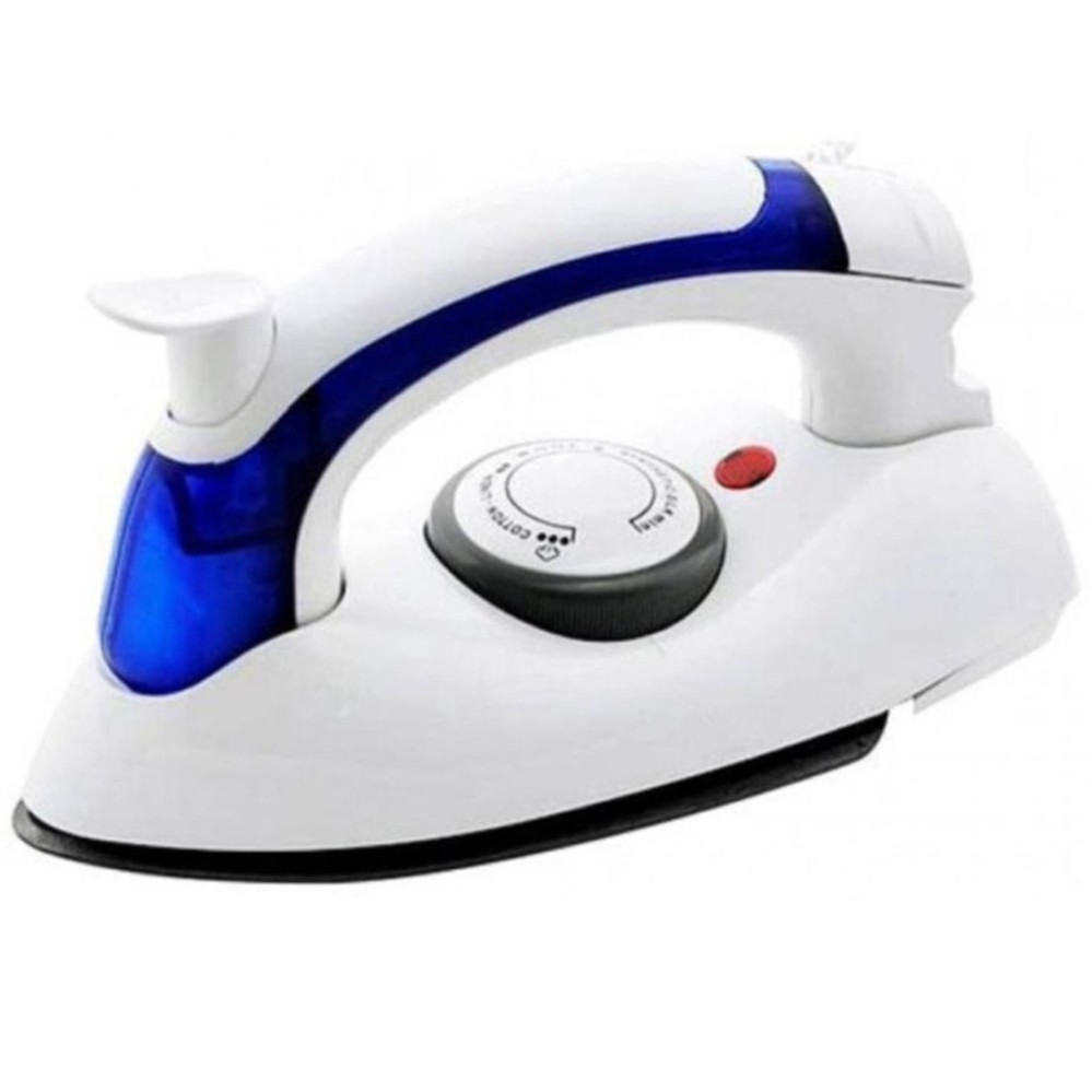 Hetian Setrika Uap Mini Lipat 2 In 1 Travel Steam Iron - Biru