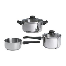 Ikea Annons 3 Unit Peralatan Memasak / Panci - Stainless Steel- Kaca - Aa7d3a