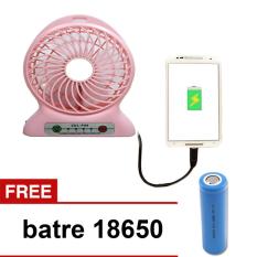 Kipas Angin Meja Kecil USB Mini Fan Dengan Baterai Charger