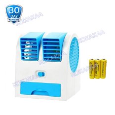 Kokakaa Mini AC Cooling 2 Blower Fan Battery Bundle - Biru