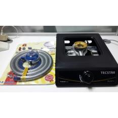 KOMPOR TECSTAR 1 TUNGKU BURNER KUNINGAN + SELANG GAS REGULATOR SNI