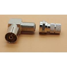 Konektor / Jack Antena Tv Female Besi Model L + Drat Made Taiwan - Ea9337