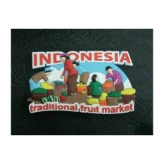 Magnet kulkas traditional fruit market souvenir negara Indonesia