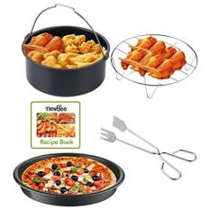 Newbee Universal 4 Piece Air Fryer Aksesori Set untuk Gowise Phillips Cozyna atau Lebih Jenama, Sesuai dengan Semua 3.4QT-5.3QT-5.8QT + Resep Buku-Internasional