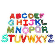 NiceEshop Funky And Berwarna-warna-warni Kesenangan Alfabet Magnet/magnet Kulkas Kayu Mainan Edukasi Anak
