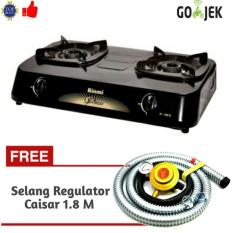 Paket Kompor Rinnai RI-302S Kompor Gas 2 Tungku +Selang Regulator Caisar Sni