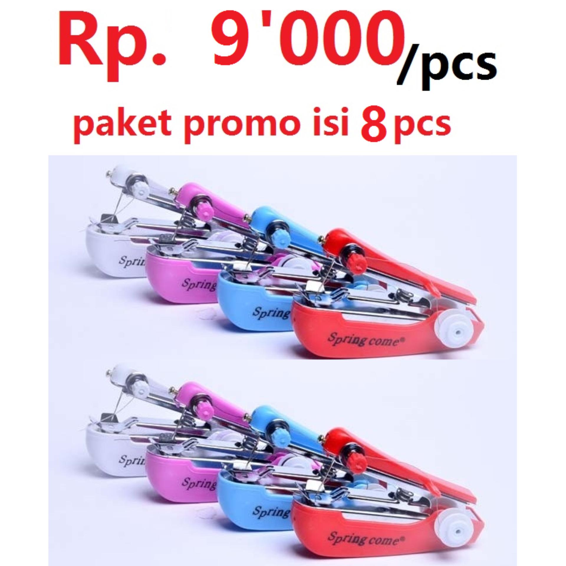 paket promo Mesin Jahit Tangan Spring com isi 8 pcs-4 warna/mawar88shop
