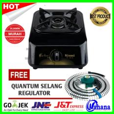 Paket Rinnai RI-301S Kompor Gas 1 Tungku + Selang Regulator Quantum