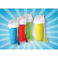 Peralatan Dapur Kecil Mini Murah Meriah / Squeezy Freezy Slushy Ice Maker Minuman Shake Milk Susu Es Gelas Sendok Bahan Silikon Bentuk Unik
