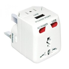 Portable All In One Power Plug Adaptor Worldwide Outdoor Travel Adapter Wall Ac Charger With Usb Charging Port For Usa Eu Uk Aus (White+Usb) - intl