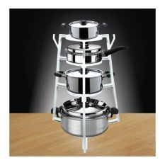Portable Pan Tree / Rak Panci Dapur - Rak Panci 4 Susun Periuk Organizer Panci Peralatan Dapur - Holder Panci 4 Susun / Rak Panci Susun 4 / Rak Peralatan Dapur Minimalis Ada Gantungan Peralatan Dapur