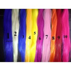 Promo Hair Extension Clip Highlight Rambut Palsu Warna Warni Unik (40Cm)