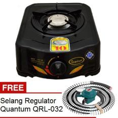 Quantum Kompor Kompor Gas 1 Tungku QGC 101R - Hitam + Free Quantum Selang Regulator QRL-032