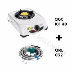 Quantum Kompor Kompor Gas 1 Tungku QGC 101RB - Putih + Free WINN GAS Selang Regulator