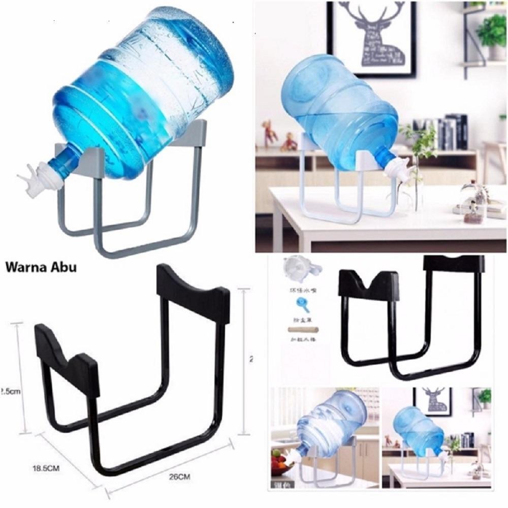 Rak Dudukan Penyangga Galon Air minum / Gallon Water Bottle Dispenser Stand Galon Stainless Steel Rack - Abu  