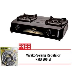 Rinnai kompor gas 2 tungku RI-302S + Miyako selang Regulator RMS-206M