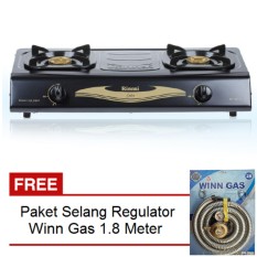 Rinnai Kompor Gas 2 Tungku Rl-522C + Free Selang Regulator Win Gas 1.8 M