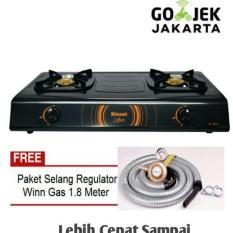 RINNAI RI 522C + Winn Gas Selang Regulator PAKET HEMAT - HITAM