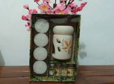 Room Decor Paket Aromaterapy 4 Minyak Aroma Terapi/Essensial Oil + 4 Lilin/Burner